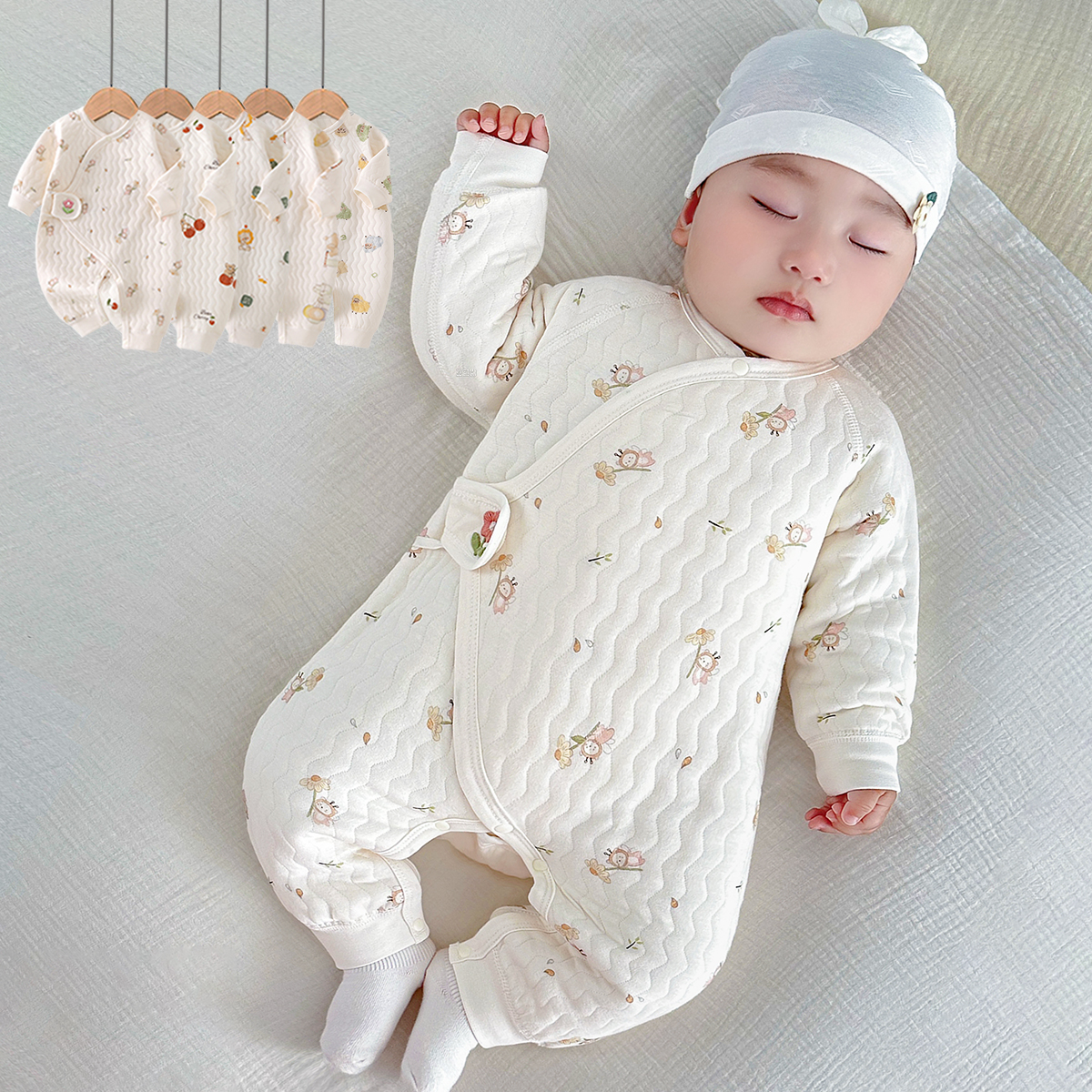 婴儿连体衣春款纯棉a类新生儿衣服男女秋冬宝宝幼儿哈衣爬服保暖