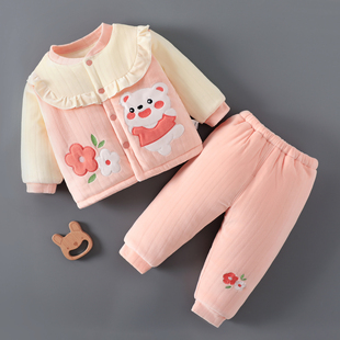 婴儿棉服冬季加厚外套宝宝套装新生儿衣服外出服棉衣保暖棉袄冬装