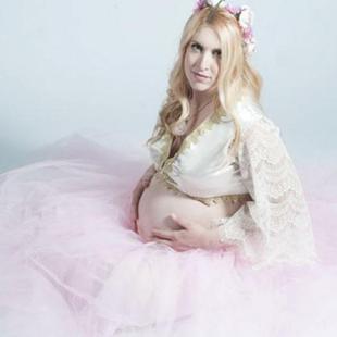 怀孕妇礼服肚子写真拍照衣服装半身蓬蓬裙摄影摄像拖地婚网纱长裙