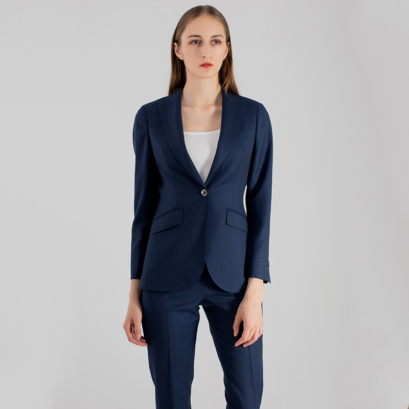 女士蓝色商务西服套装小西装