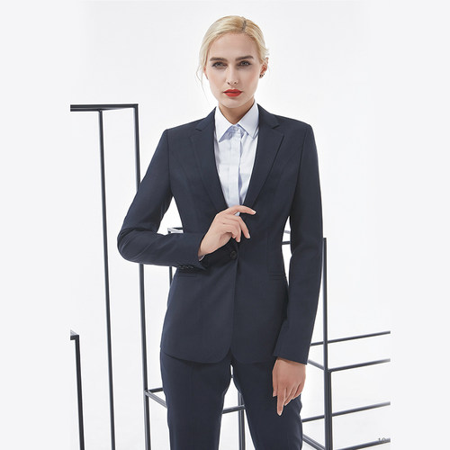 藏青色女士西装物业商务正装