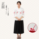 日式 白色印花寿司店工作装 和服工作服料理店迎宾女服务员 新款 春季