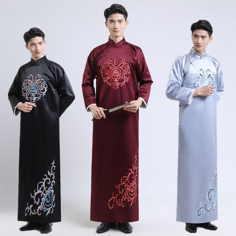 YUE YUNPENGS CROSSTALK COSTUME THE SAME STYLE CHINESE-STYLE CAFTAN ROBE GROOM GROOMSMAN SUIT MENS NATIONAL COSTUME SKETCH PERFORMANCE COSTUME