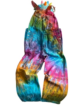 D5 L码 泰国进口精品扎染牛仔背带裤腰围94cm臀围106cm