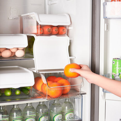 翻盖式冰箱收纳盒整理神器厨房