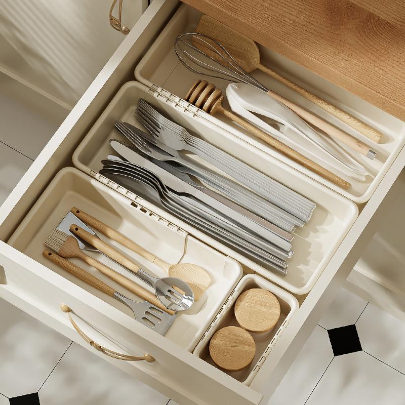 直角可伸缩收纳盒分隔多功能