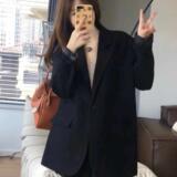 百搭一粒扣女宽松韩版卡其色西装韩版设计感春秋休闲气质小个子，女装连衣裙，浙宝318