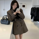 西装毛呢大衣女秋冬2025新款高级感短款外套呢子赫本风606p90k158，女装毛呢外套，浙宝318