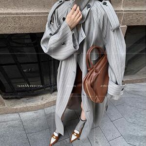 2026春秋中长款高端英伦风衣女时髦小个子显瘦西装外套潮p115k198图片