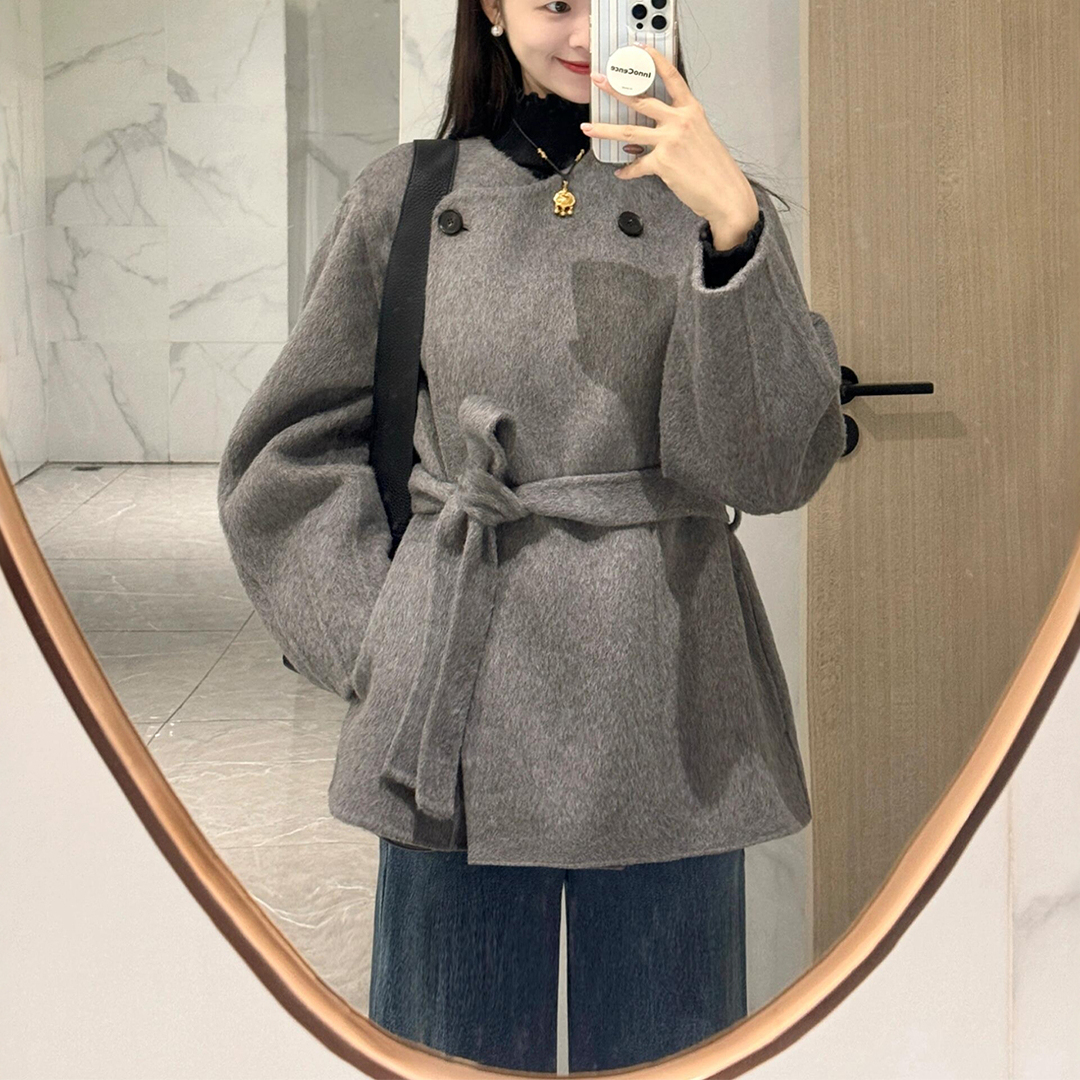 韩系灰色羽绒大衣2025年新款小个子外套赫本风高级感863p135k238,女装毛呢外套,浙宝318 韩系灰色羽绒大衣2025年新款小个子外套赫本风高级感863p135k238,女装毛呢外套,浙宝318