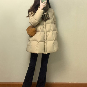 巨好看的羽绒服2025冬季新款高级感保暖白鸭绒中长款883p235k368，女装棉衣/棉服，浙宝318