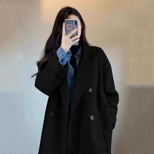 深灰色呢大衣2026秋冬新款宽松显瘦气质休闲毛呢外套3001p100k168图片