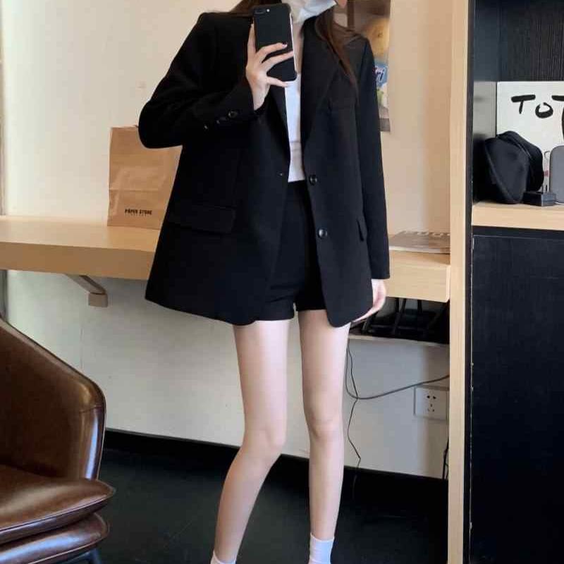 黑色西装外套2026年新款春秋装休闲高级感小个子西服外套p80k138,女装连衣裙,浙宝318