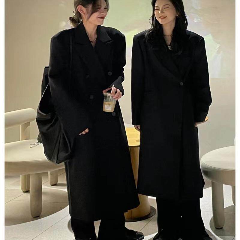 黑色毛呢大衣外套2026新款秋冬高级感小个子呢子赫本风39-p95k158,女装毛呢外套,浙宝318