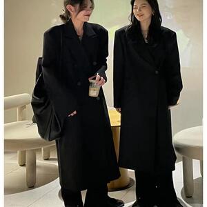 黑色毛呢大衣外套2026新款秋冬高级感小个子呢子赫本风39-p95k158图片