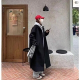 2025呢大衣长款毛呢外套春秋韩系小个子高级感赫本英伦风p86-k158，女装毛呢外套，浙宝318