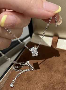 路路通！10分莫桑钻925银项链锁骨链