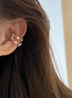 新品！10分莫桑钻耳蜗耳骨夹925银镀18k金