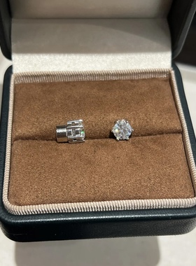 【磁吸款】1ct莫桑钻单钻耳钉925银耳饰耳骨钉无耳洞耳夹