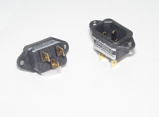 CMaudio 冷冻镀厚金IEC  320AU电源插座机尾座
