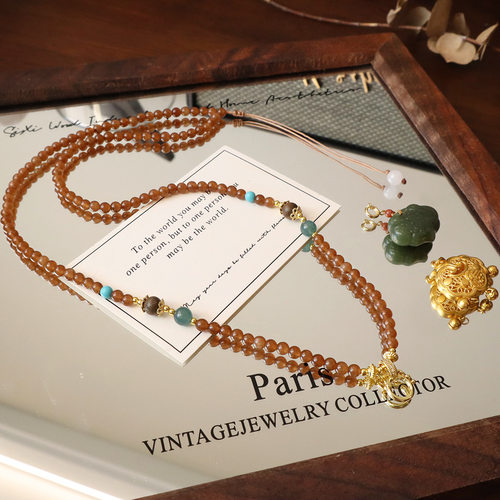 轻奢重工手工编织项链绳万能扣款