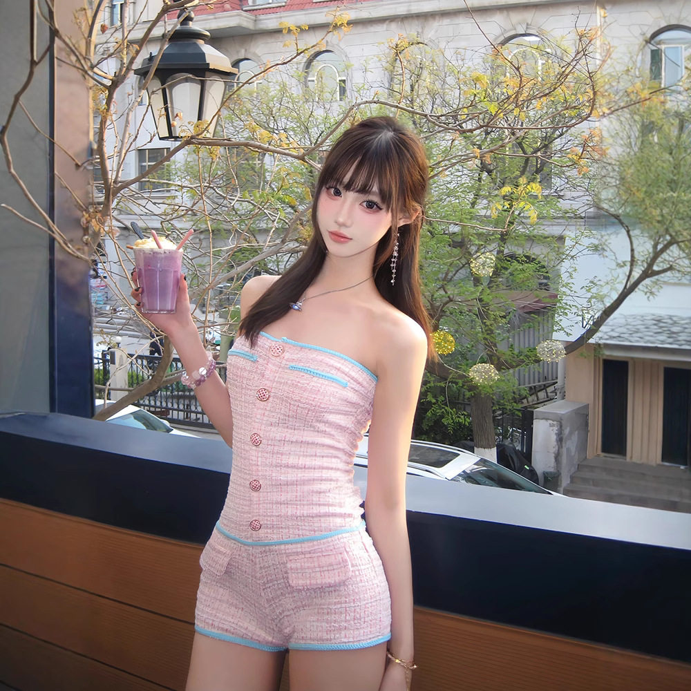 TZ6500法式小香风套装女夏季新款单排扣气质设计感收腰显瘦