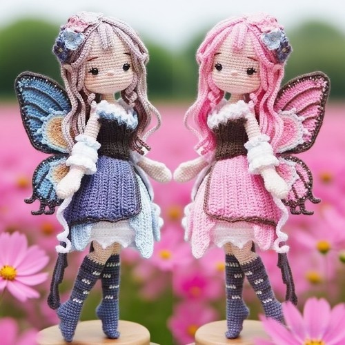 魔法线团蝴蝶蘑菇仙子毛线材料包