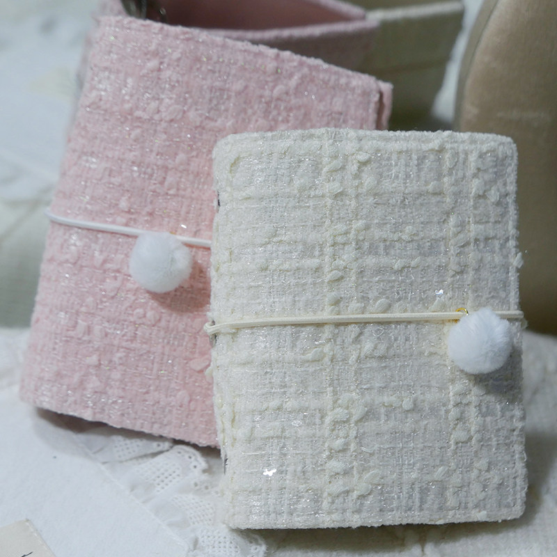 躲在耳里|限量毛呢活页|淡雅简约小香风粉白色氛围重工手帐本m5a7,文具电教/文化用品/商务用品,手帐/日程本/计划本,淘宝优惠券,粉丝福利购,淘宝优惠卷