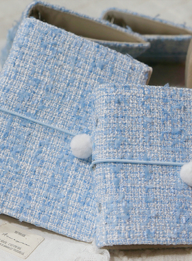 躲在耳里|限量毛呢活页|清新淡雅蓝色立体小香风氛围手帐本m5a7