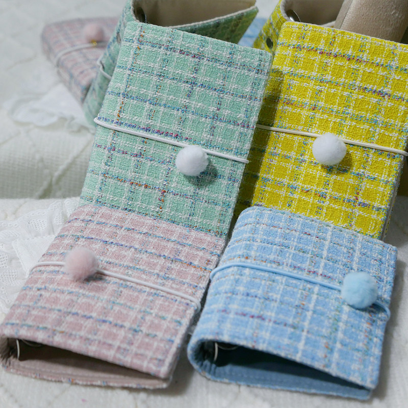 躲在耳里|限量毛呢活页|格纹甜美糖果色粉色氛围重工手帐本m5a7,文具电教/文化用品/商务用品,手帐/日程本/计划本,淘宝优惠券,粉丝福利购,淘宝优惠卷