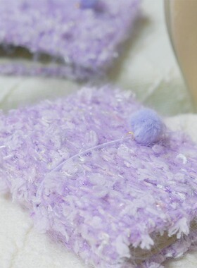 躲在耳里|手工毛线|紫色温柔氛围感复古精致氛围活页手帐本m5a7