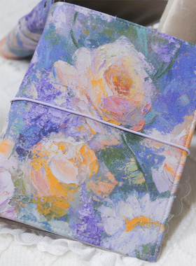 躲在耳里|限量活页手帐|紫色莫奈油画风高级温柔艺术简约质感m5a7