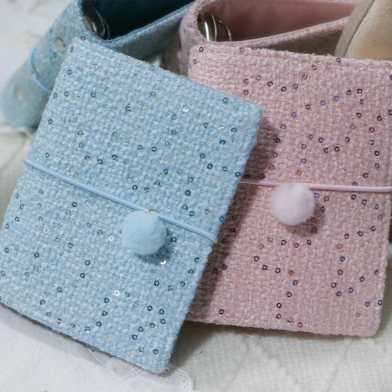 躲在耳里|限量毛呢活页|粉蓝小香风甜美糖果色氛围重工手帐本m5a7,文具电教/文化用品/商务用品,手帐/日程本/计划本,淘宝优惠券,粉丝福利购,淘宝优惠卷