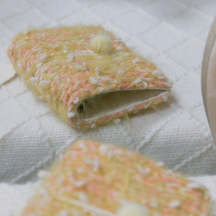 躲在耳里|手工毛线|橘色糖果多巴胺清新氛围感精致活页手帐本m5a7