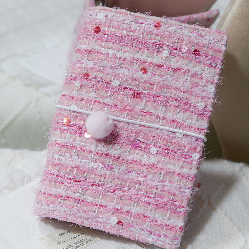 躲在耳里|限量毛呢活页|小香风格纹精致小众粉氛围重工手帐本m5a7,文具电教/文化用品/商务用品,手帐/日程本/计划本,淘宝优惠券,粉丝福利购,淘宝优惠卷