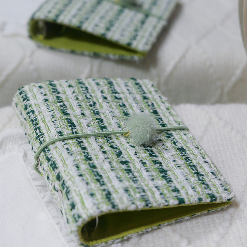 躲在耳里|限量毛呢活页|绿色白条纹精致高级氛围重工手帐本m5a7,文具电教/文化用品/商务用品,手帐/日程本/计划本,淘宝优惠券,粉丝福利购,淘宝优惠卷