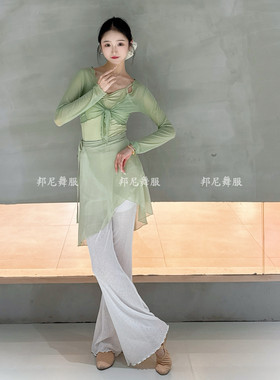 邦尼舞服芭蕾舞舞蹈服女夏季连体体操服形体服空中瑜伽纱衣练功服