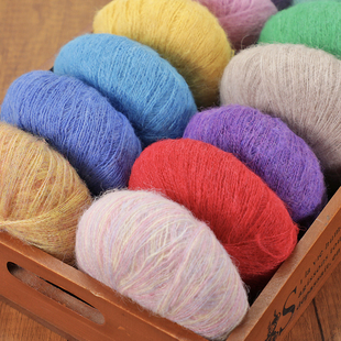 【批发价】炫彩马海毛线团加花配线混纺特价高端大气手工编织毛衣