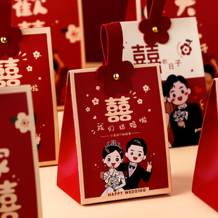 结婚喜糖盒婚礼伴手礼喜糖盒子2025新款订婚回礼糖果包装盒喜糖袋