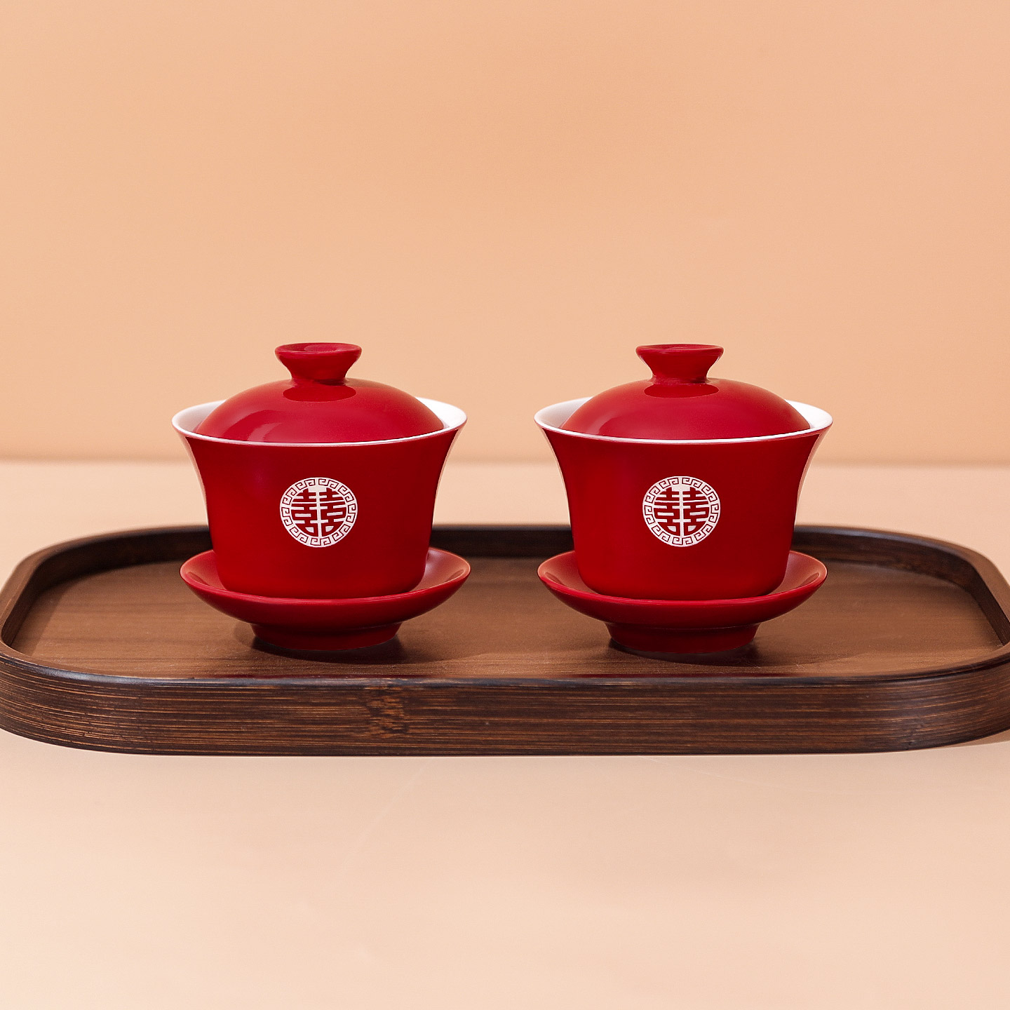 新娘敬酒茶具结婚敬茶杯一对喜碗