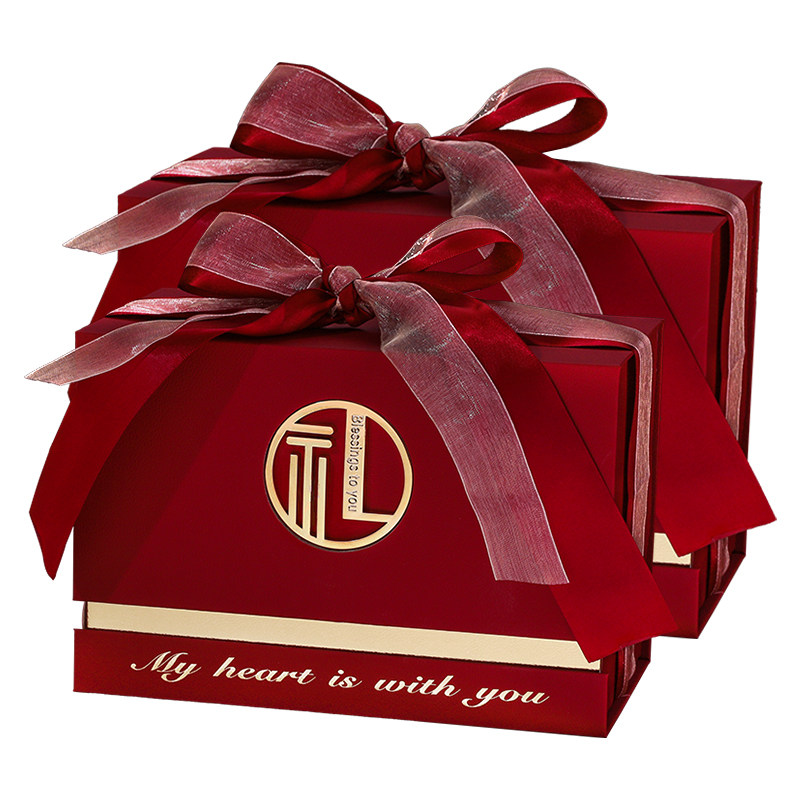 结婚订婚彩礼钱盒子装现金箱提亲聘礼聘金礼盒嫁妆皮箱红包礼金盒