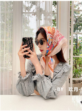 繁花亮色小姐姐沙漠ins风发带
