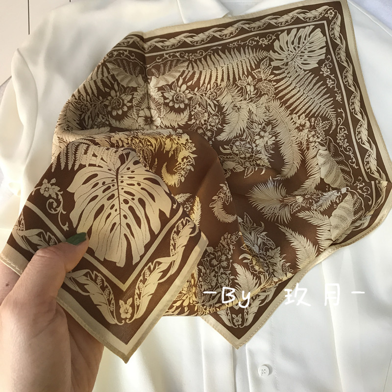 【玖Ninne】法式时髦100桑蚕丝洋气职业空姐枫叶真丝小方巾丝巾,服饰配件/皮带/帽子/围巾,围巾/丝巾/披肩,淘宝优惠券,粉丝福利购,淘宝优惠卷