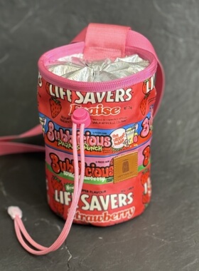 LIFE SAVERS草莓味 手工攀岩镁粉袋 防水车头包斜挎包腰挂粉包