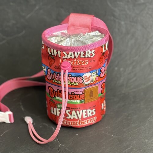 LIFE SAVERS草莓味 手工攀岩镁粉袋 防水车头包斜挎包腰挂粉包