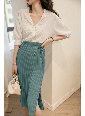 Ron原创刺绣很仙的上衣女夏季2020新款白色衬衫设计感小众气质T