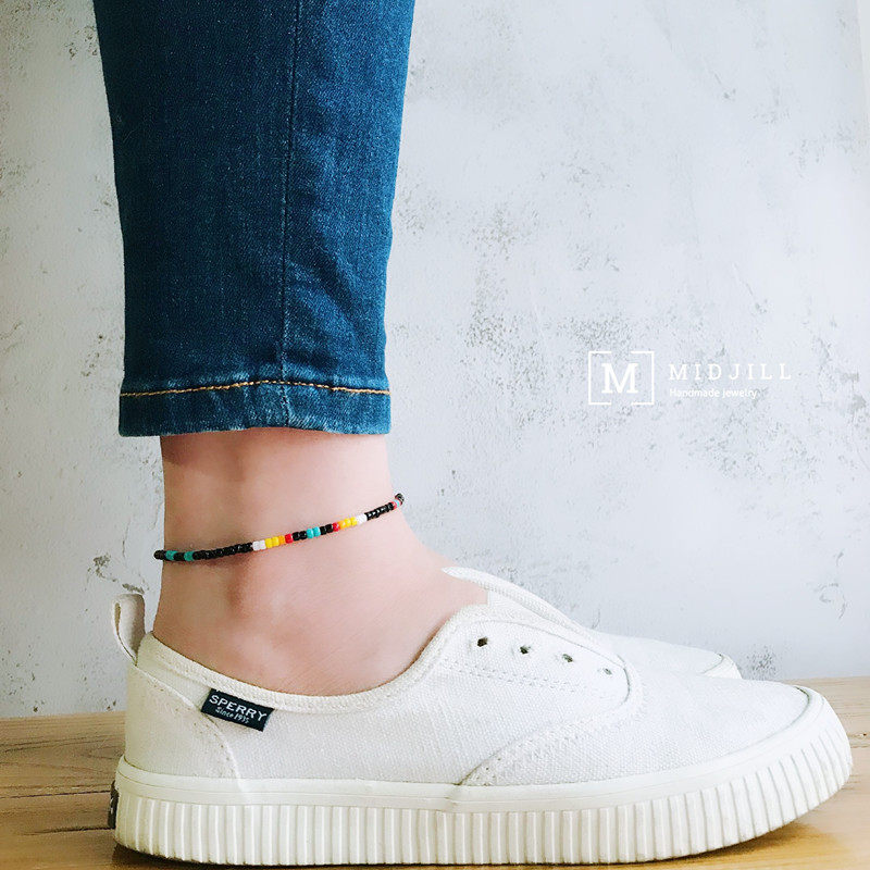 日系复古潮人日常配搭彩色脚链 vintage anklets 不掉色防水脚绳