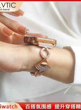 GELVTIC适用iwatch表带玫瑰金watchs9金属苹果手表表带applewatch