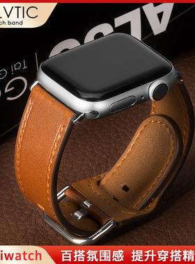 GELVTIC适用iwatchS10真皮s11苹果手表表带男女款applewatch表带