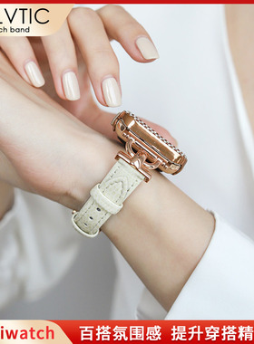 GELVTIC适用iwatchs10表带真皮蜥蜴纹applewatch苹果手表s11表带